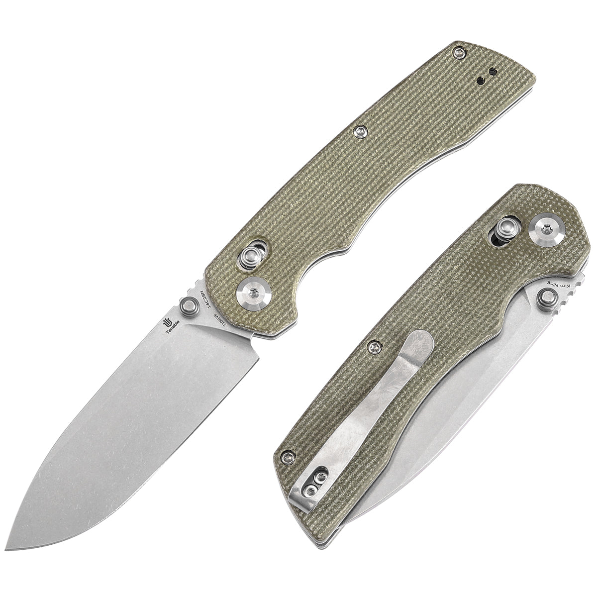 Tenable Kryo 14C28N钢  Micarta手柄  T1001V6