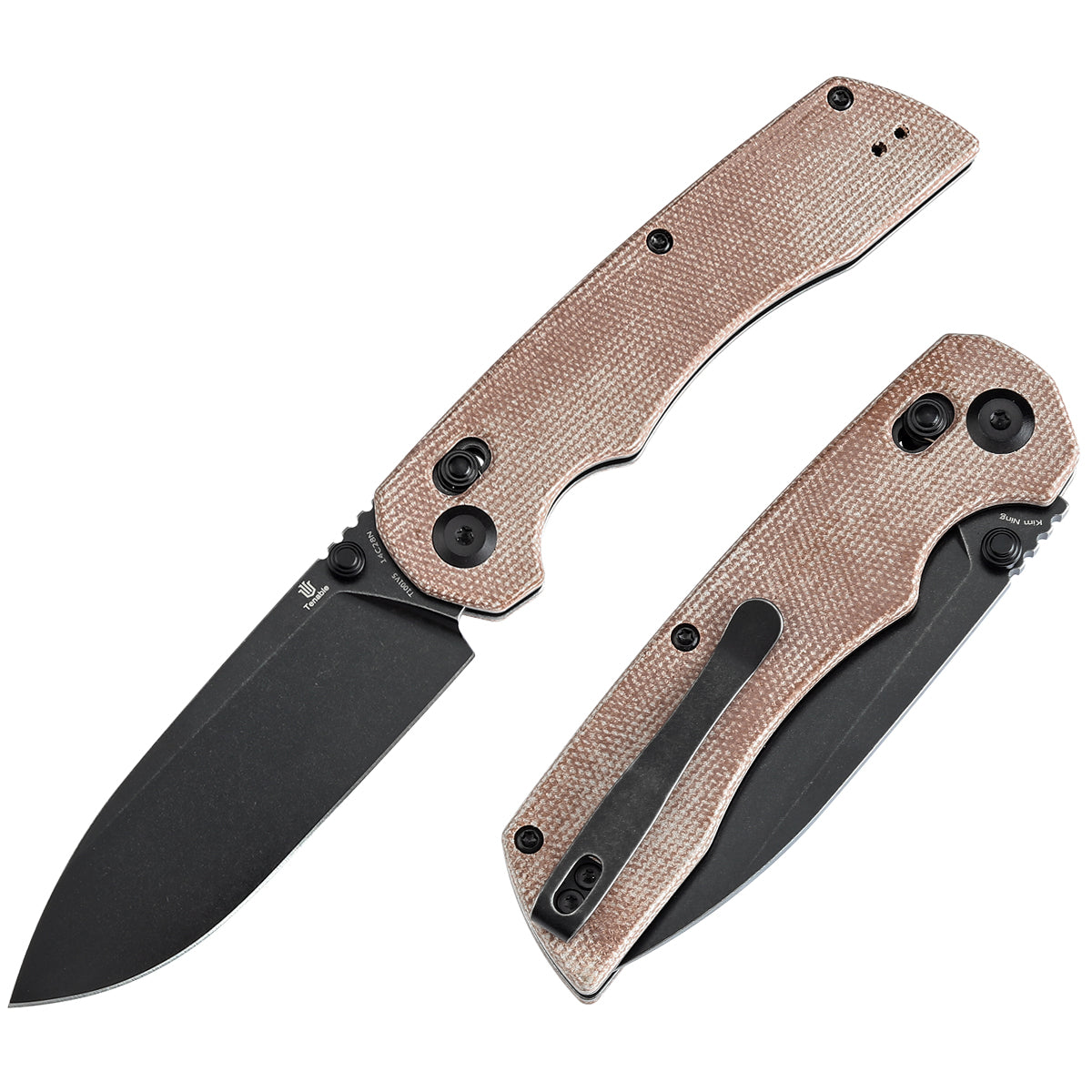 Tenable Kryo 14C28N钢  Micarta手柄  T1001V5