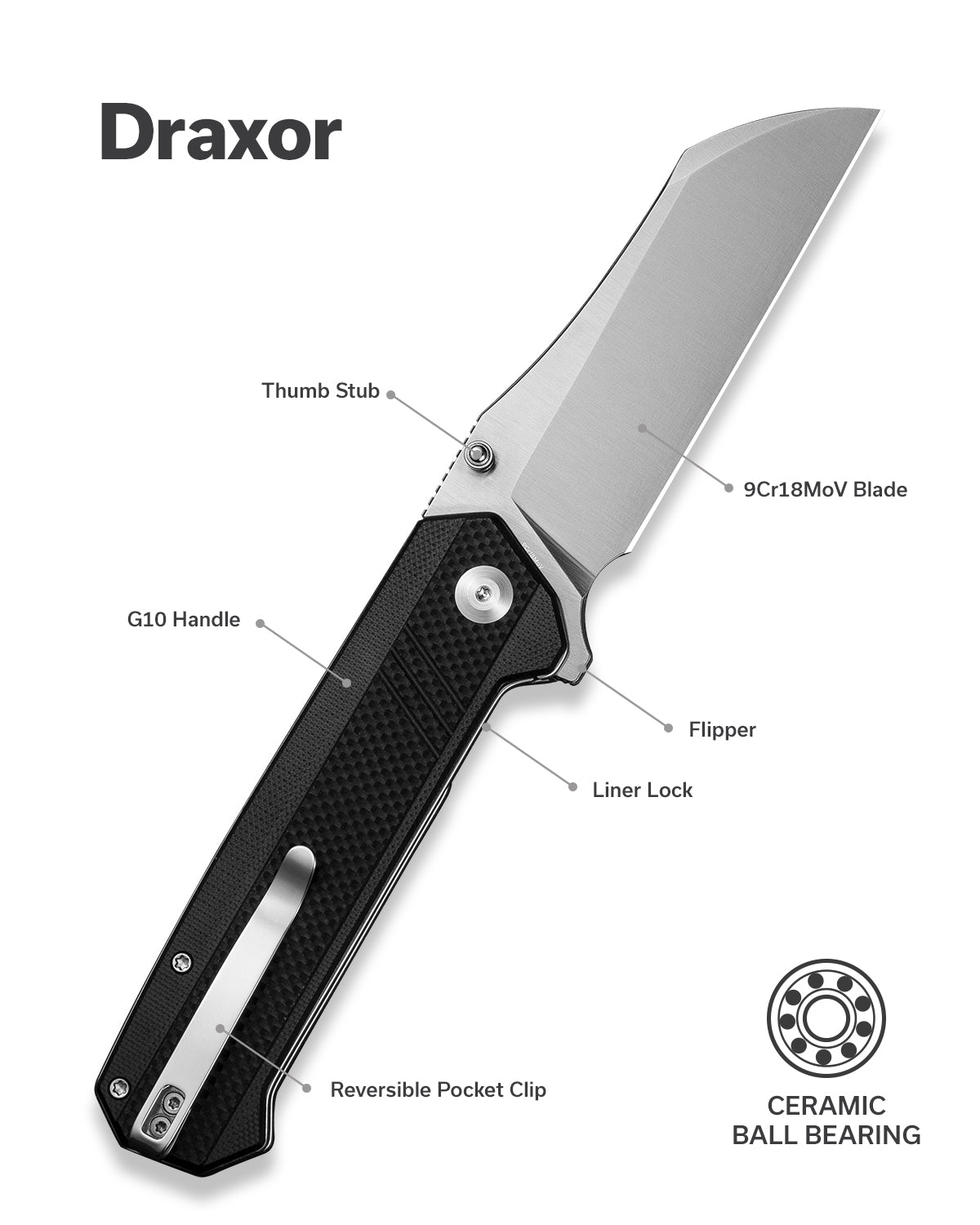 SENCUT Draxor  9Cr18MoV钢  G10手柄  S24035-1  300