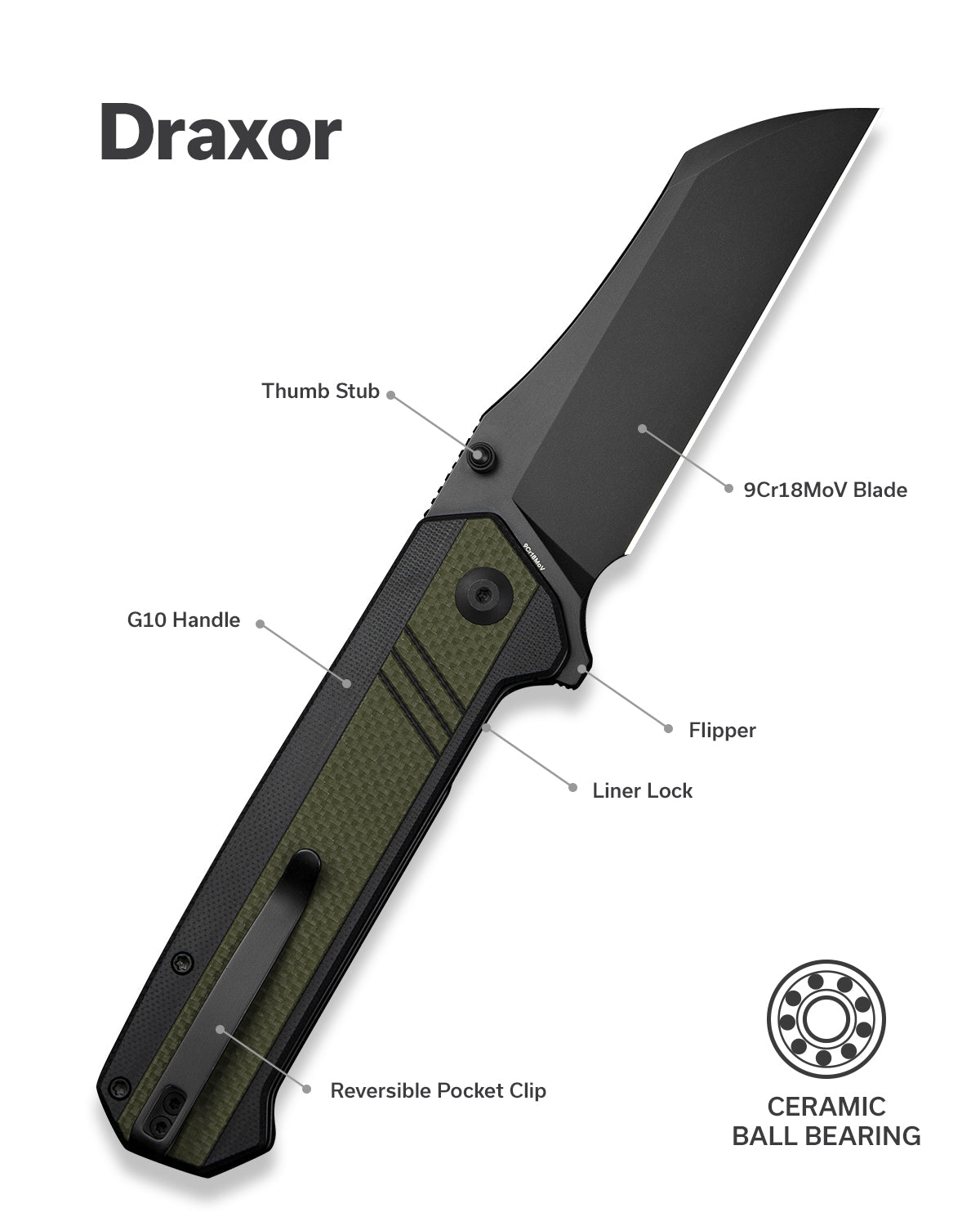 SENCUT Draxor  9Cr18MoV钢  G10手柄  S24035-2  300