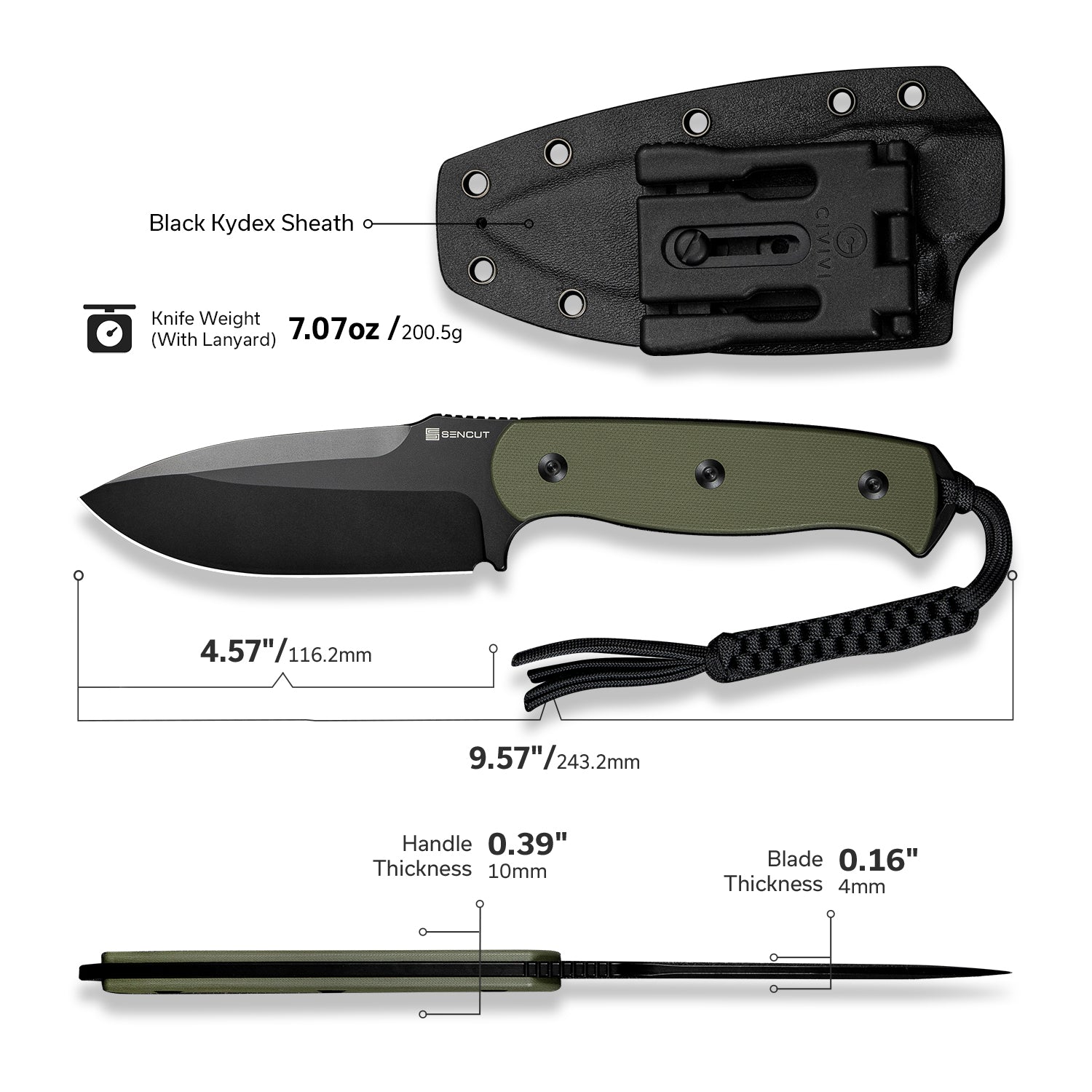 SENCUT Toxodon   9Cr18MoV钢   G10手柄  S24036-2  绿色   460