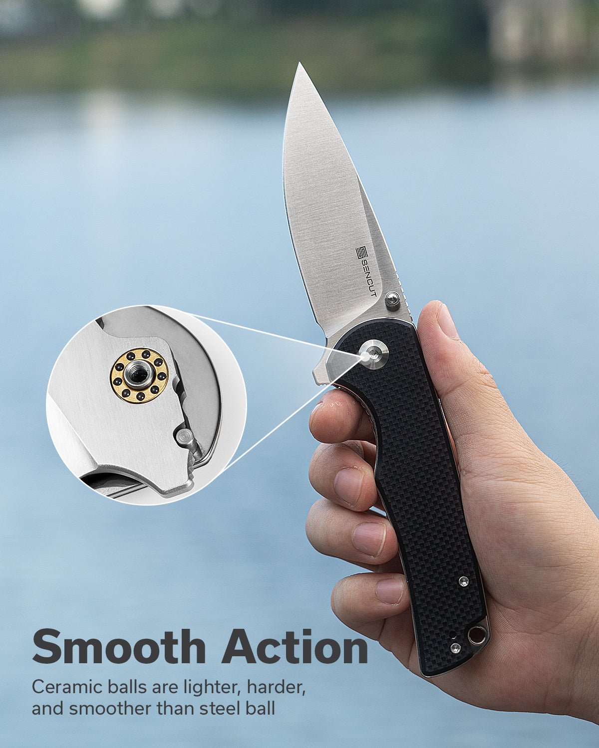 SENCUT Praktisk   9Cr18MoV钢  G10手柄  S24019-1  黑色  300