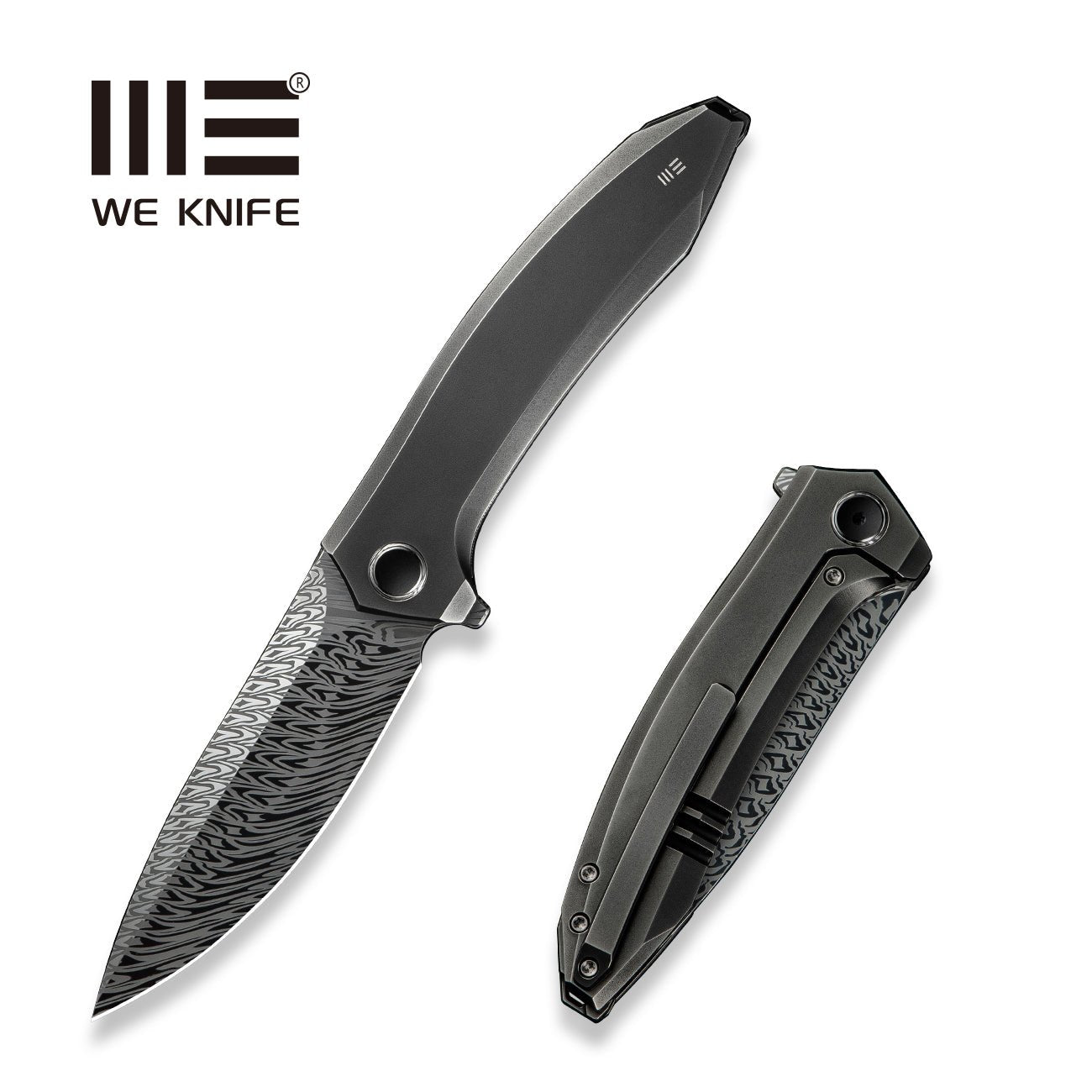 WEKNIFE Acuminal  Damasteel钢  钛手柄  WE23070-DS1  钛灰色   6000
