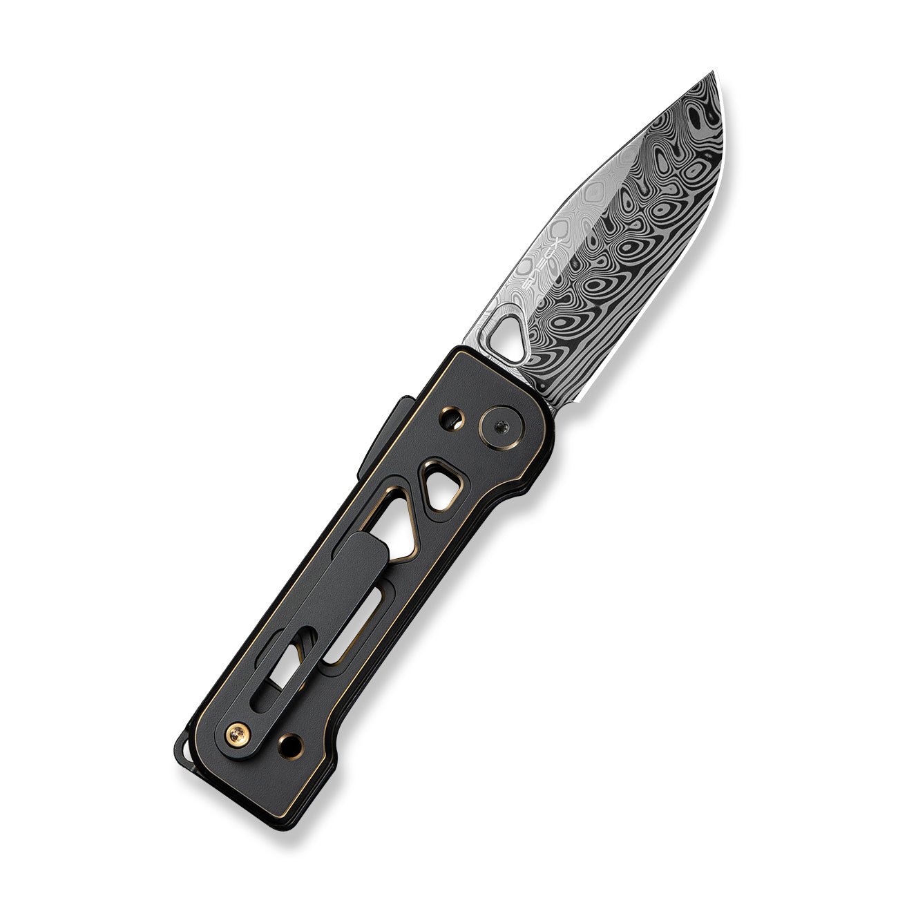 WEKNIFE Tyro Damasteel钢  钛手柄   WE24001-DS1  钛黑色  5000