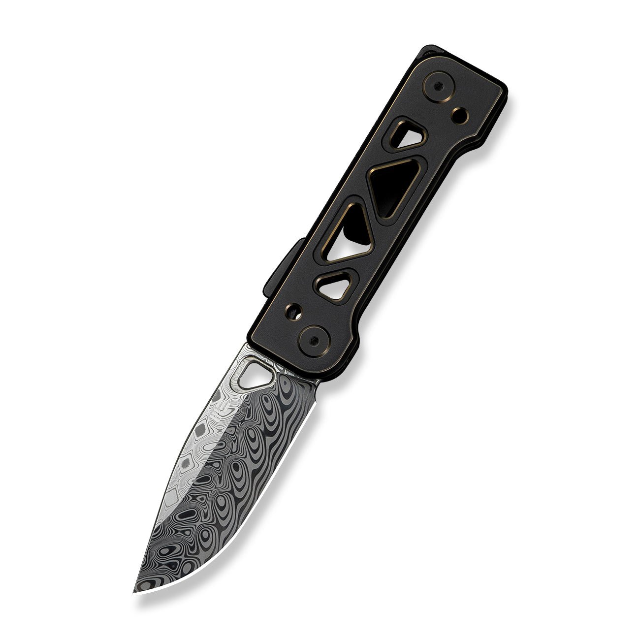 WEKNIFE Tyro Damasteel钢  钛手柄   WE24001-DS1  钛黑色  5000