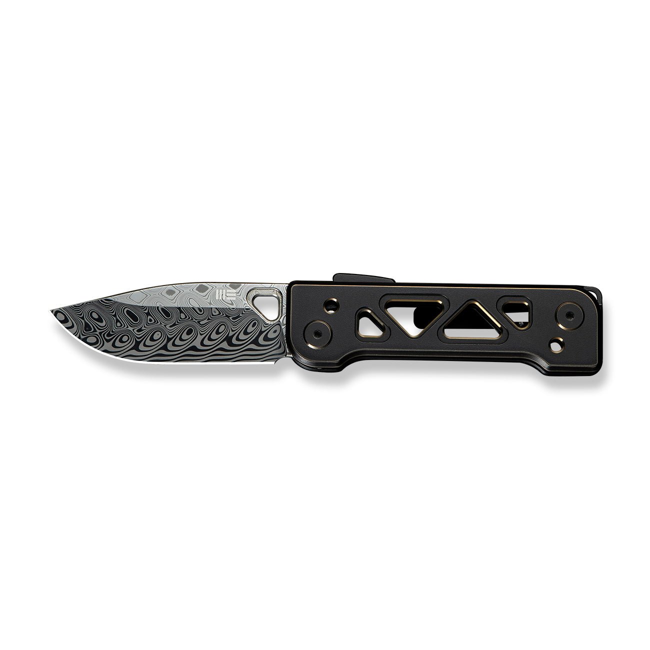 WEKNIFE Tyro Damasteel钢  钛手柄   WE24001-DS1  钛黑色  5000