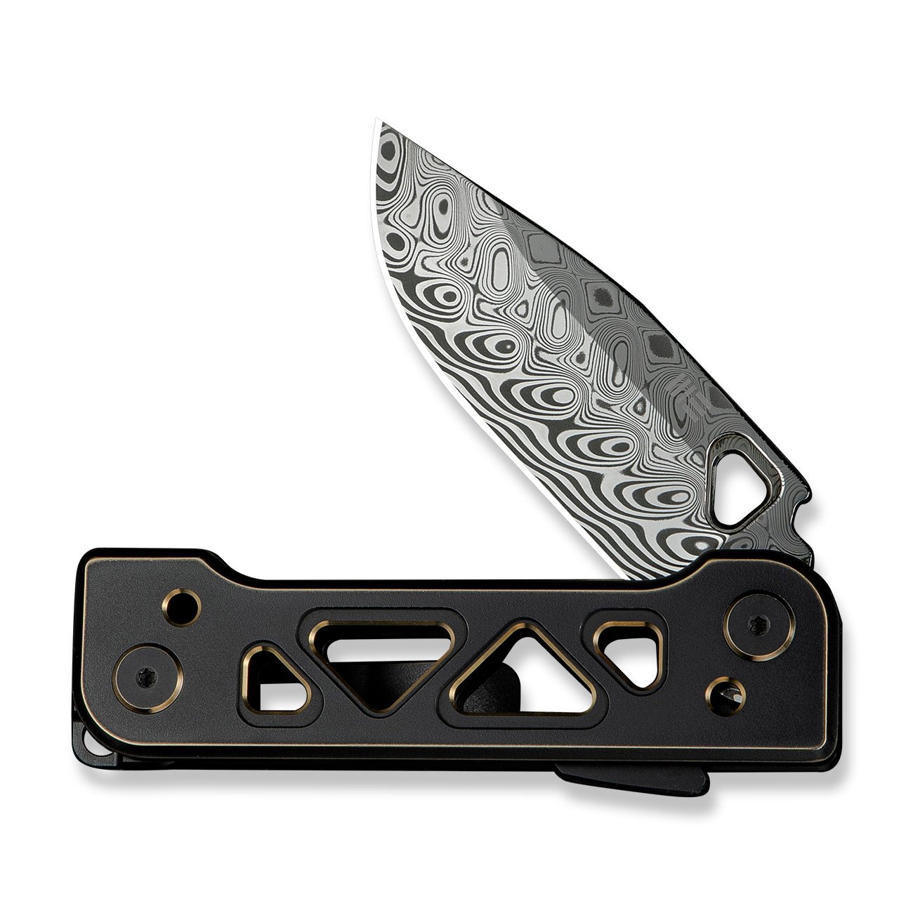 WEKNIFE Tyro Damasteel钢  钛手柄   WE24001-DS1  钛黑色  5000