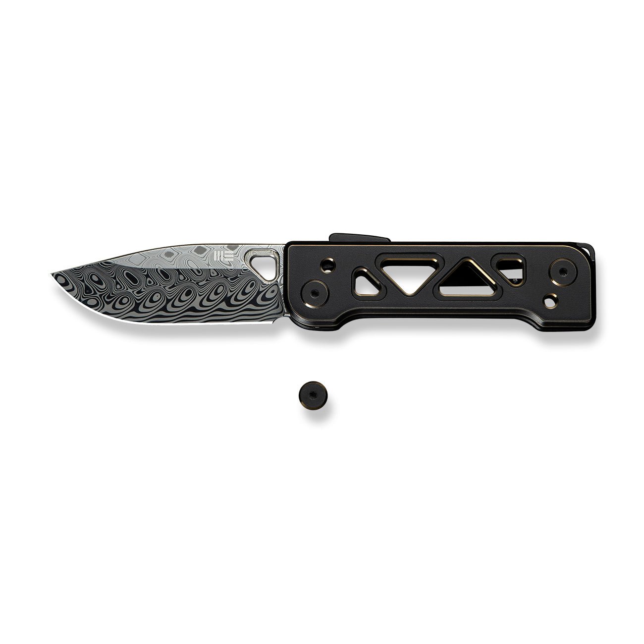 WEKNIFE Tyro Damasteel钢  钛手柄   WE24001-DS1  钛黑色  5000