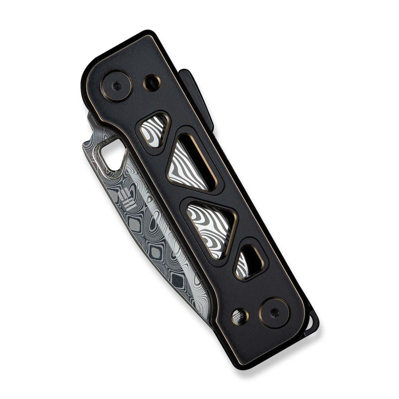 WEKNIFE Tyro Damasteel钢  钛手柄   WE24001-DS1  钛黑色  5000