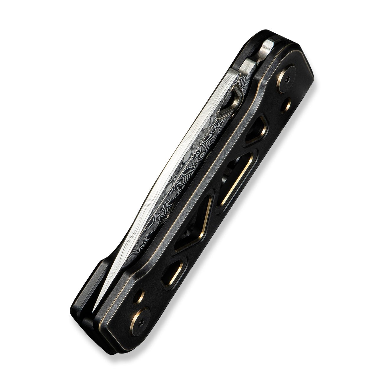 WEKNIFE Tyro Damasteel钢  钛手柄   WE24001-DS1  钛黑色  5000