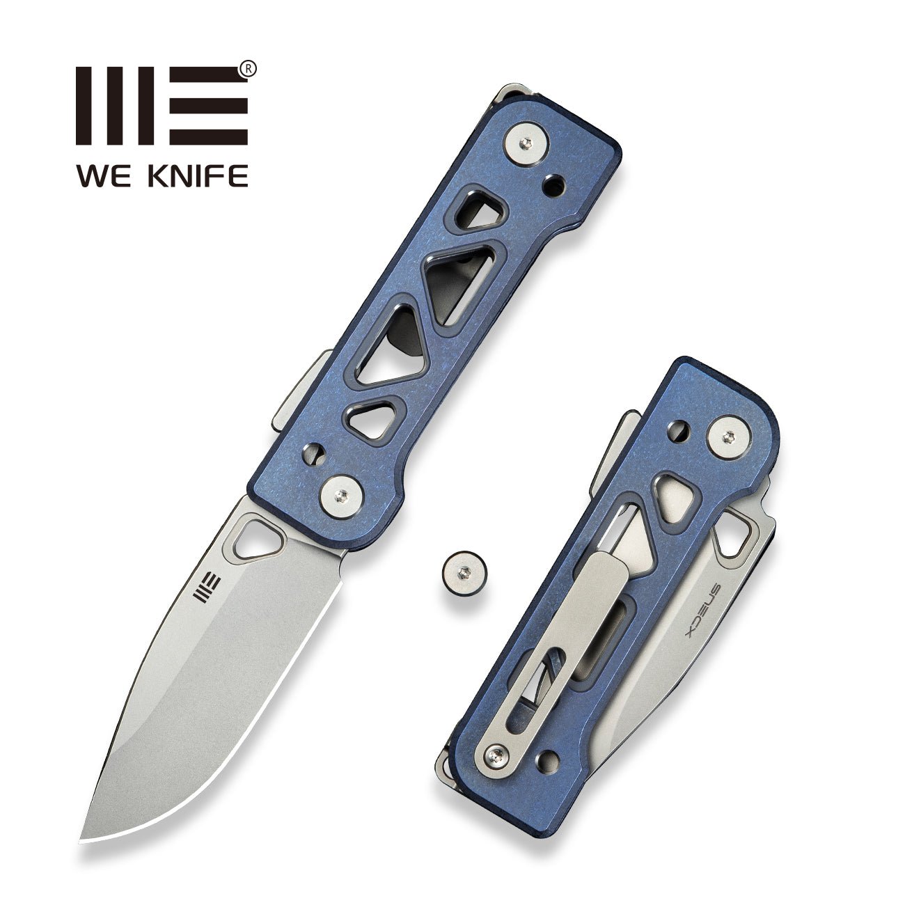 WEKNIFE Tyro CPM 20CV钢  钛手柄  WE24001-4  钛蓝色  2000
