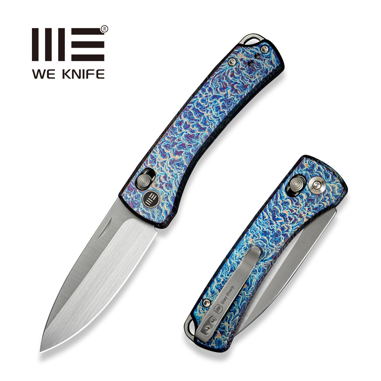 WEKNIFE Nightblade CPM 20CV钢  钛手柄  WE22046-4  钛火焰色 1500