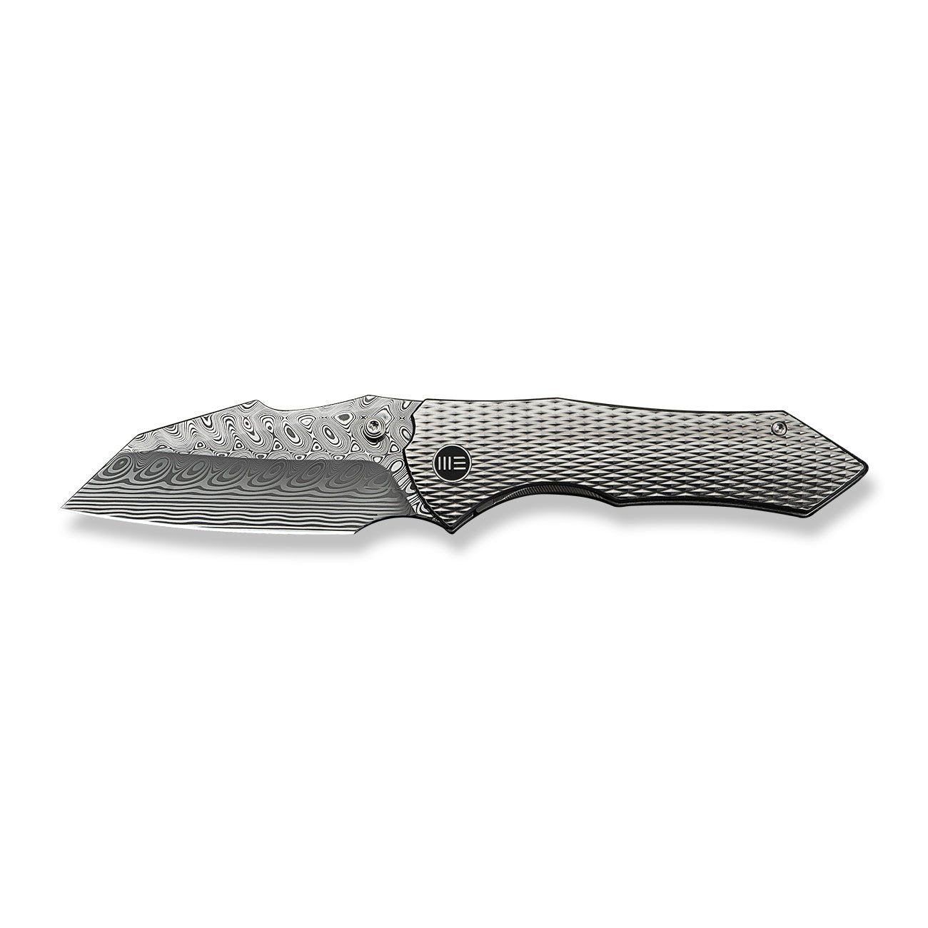 WEKNIFE   High-Fin XL  Damasteel钢   钛手柄   WE24010-DS1  钛原色  5400