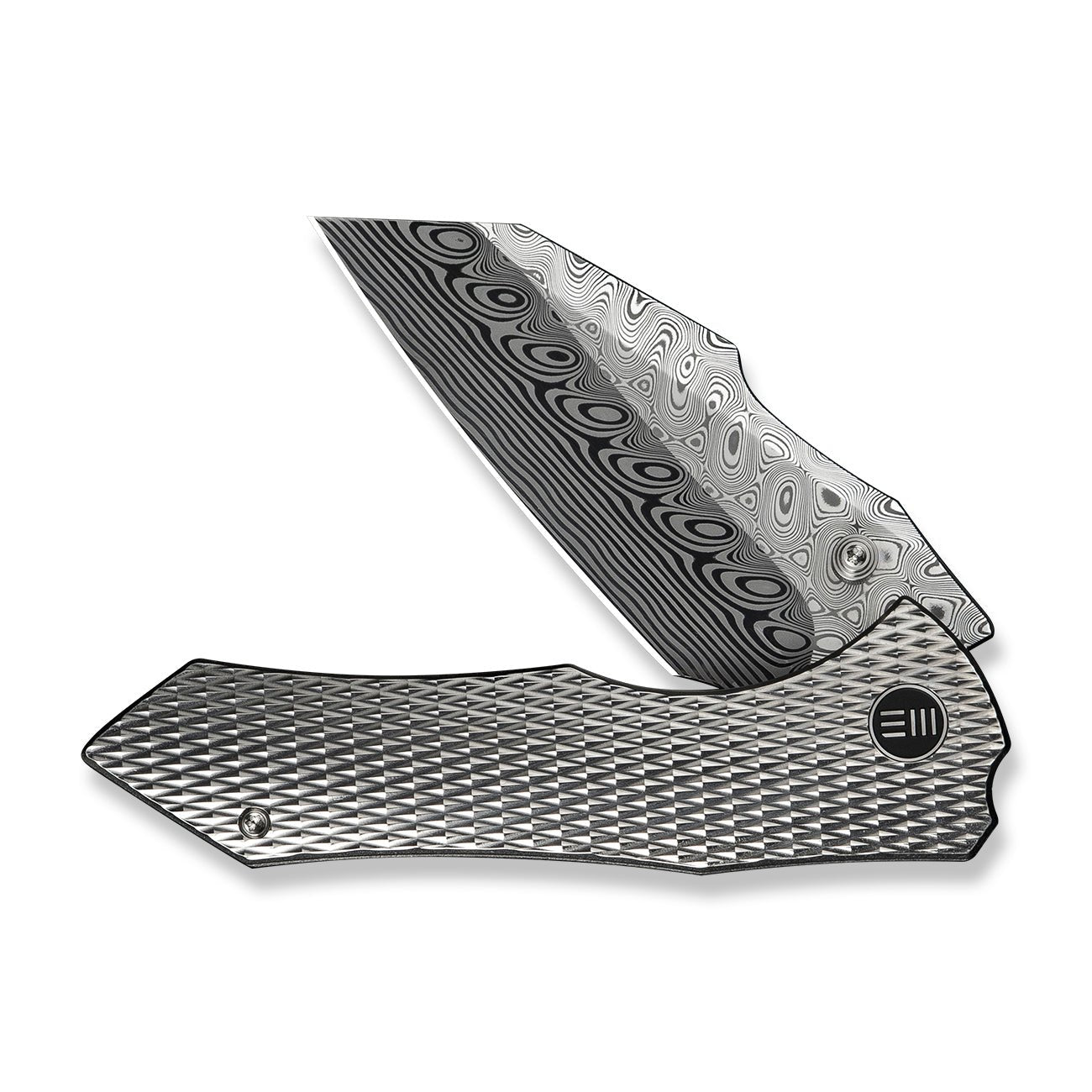 WEKNIFE   High-Fin XL  Damasteel钢   钛手柄   WE24010-DS1  钛原色  5400