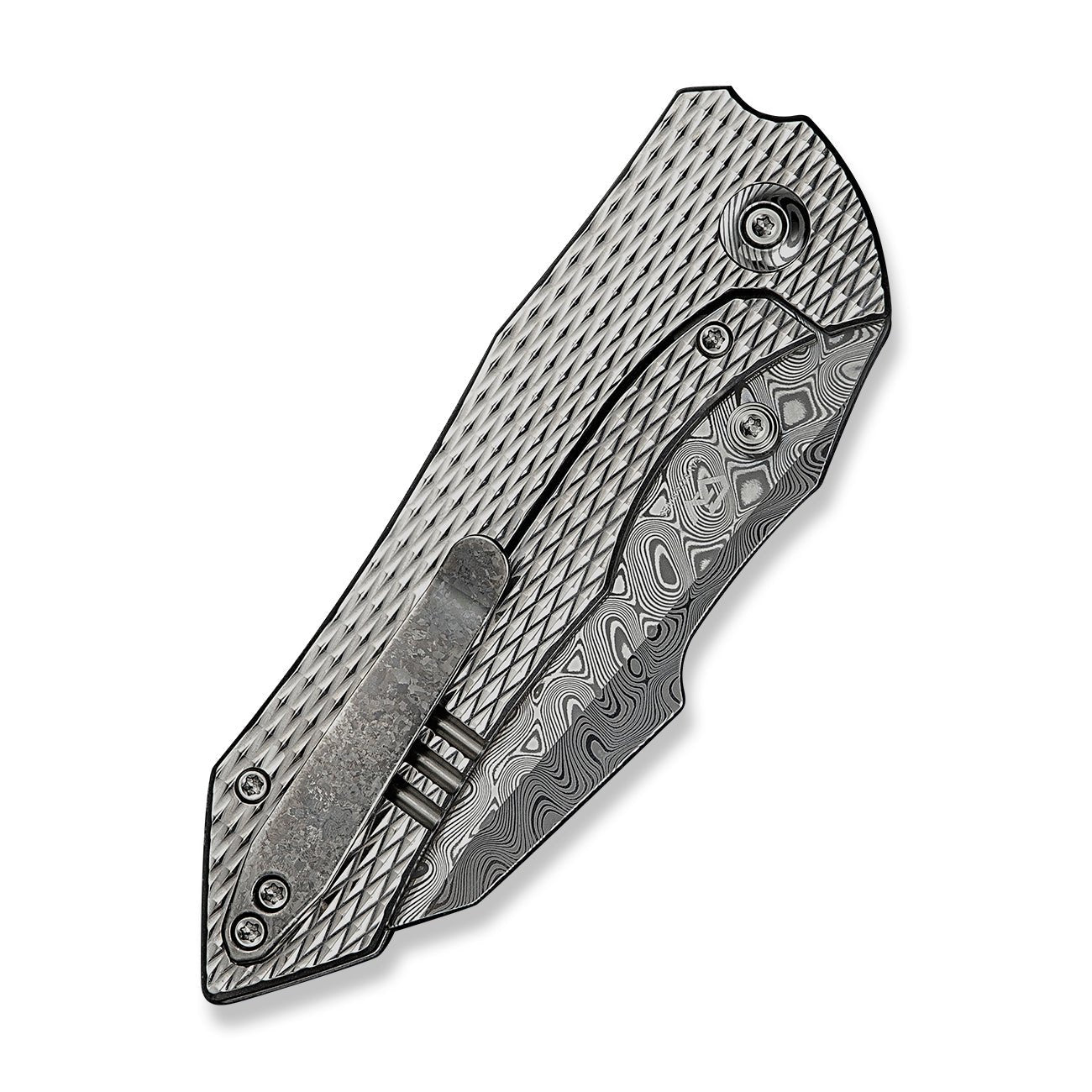 WEKNIFE   High-Fin XL  Damasteel钢   钛手柄   WE24010-DS1  钛原色  5400