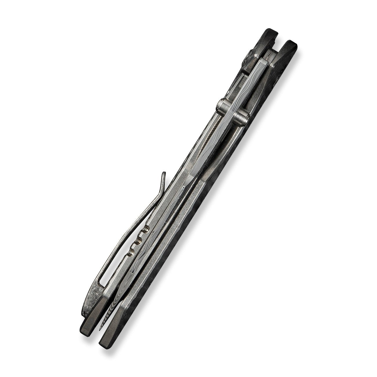 WEKNIFE   High-Fin XL  Damasteel钢   钛手柄   WE24010-DS1  钛原色  5400