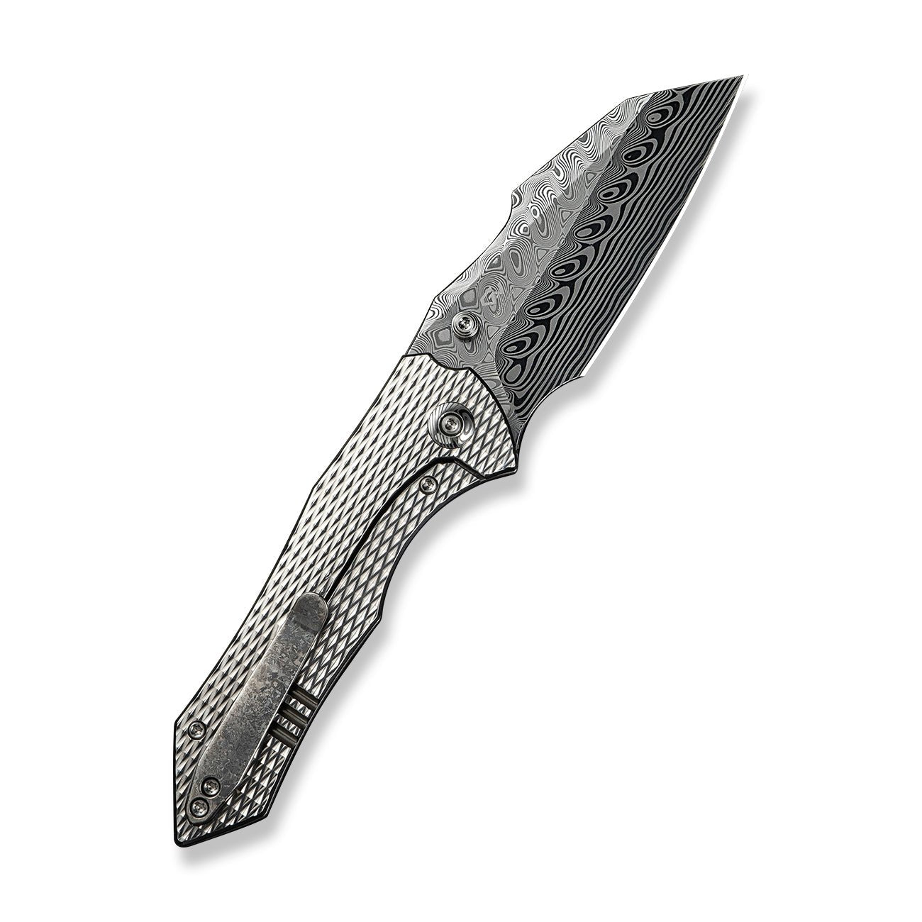 WEKNIFE   High-Fin XL  Damasteel钢   钛手柄   WE24010-DS1  钛原色  5400