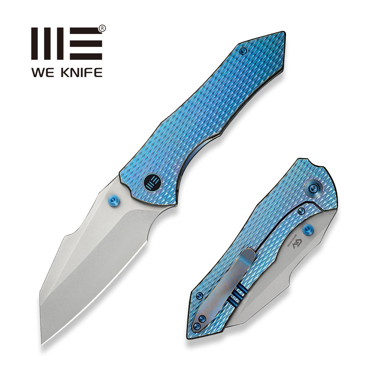 WEKNIFE   High-Fin XL  CPM 20CV钢  钛手柄  WE24010-2  钛蓝色  2200