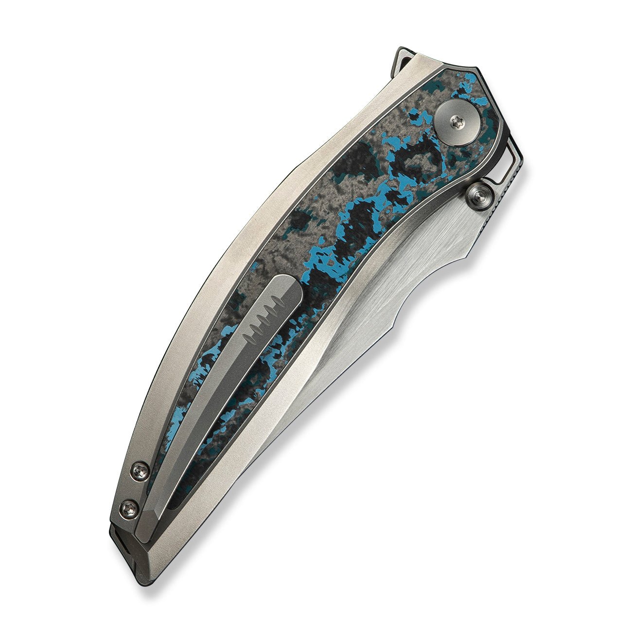 WEKNIFE Quinseris  M390钢  钛+碳纤维手柄  WE23093-4  钛蓝色  3400