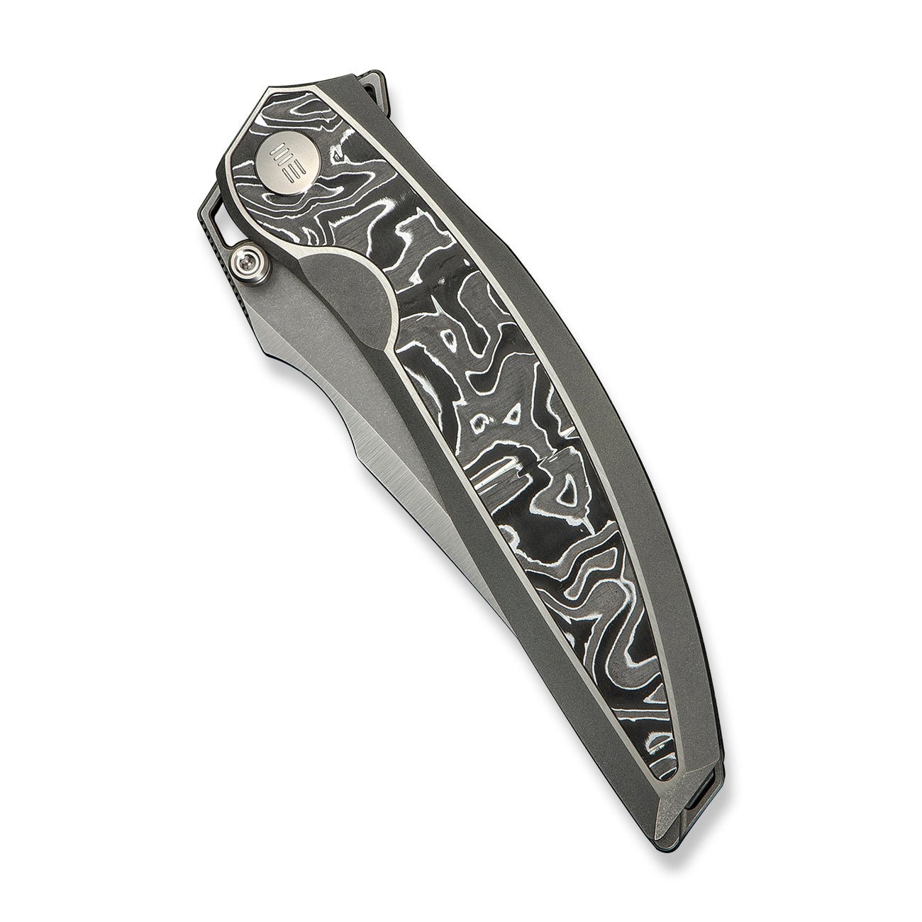 WEKNIFE Quinseris M390钢  钛+碳纤维手柄  WE23093-3  钛灰色  3400