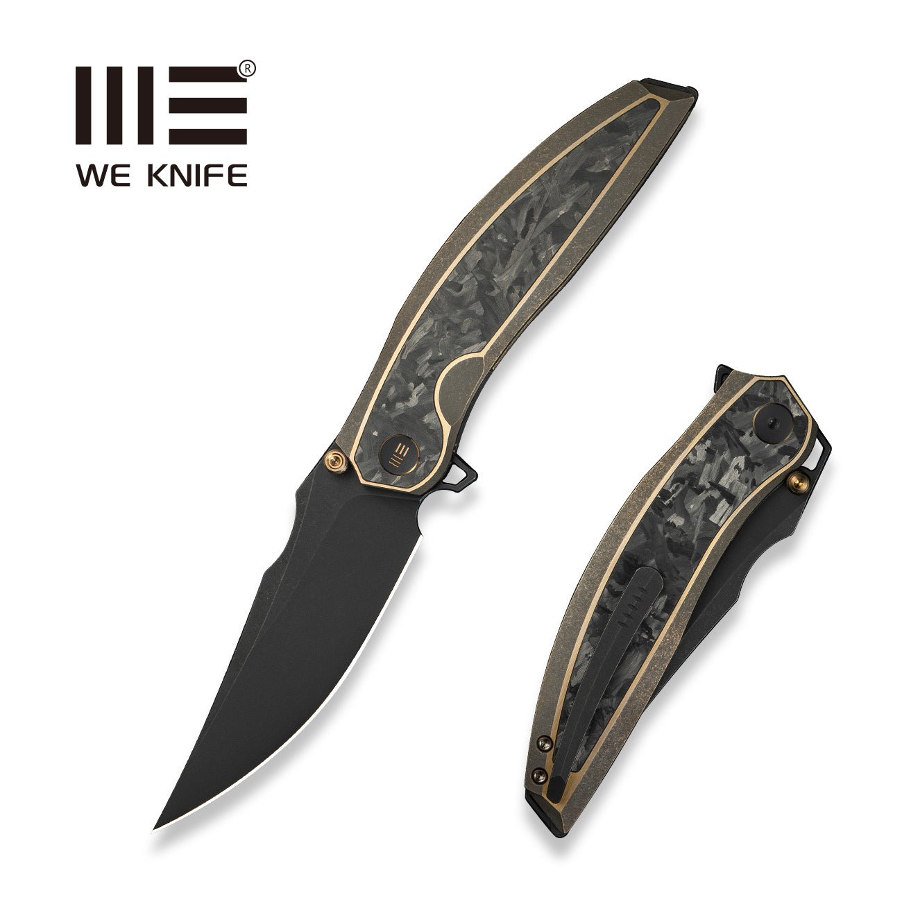 WEKNIFE Quinseris  M390钢  钛+碳纤维手柄  WE23093-2  钛黑金色  3000