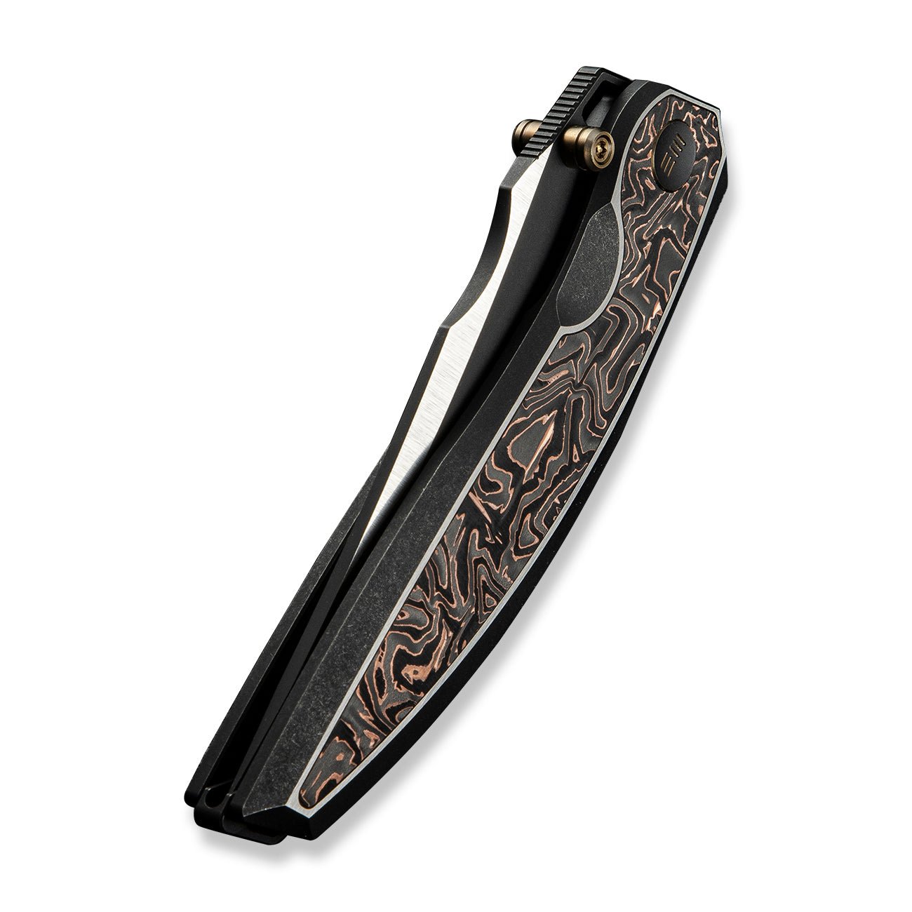 WEKNIFE Quinseris M390钢   钛+碳纤维手柄  WE23093-1  钛黑铜色  3400