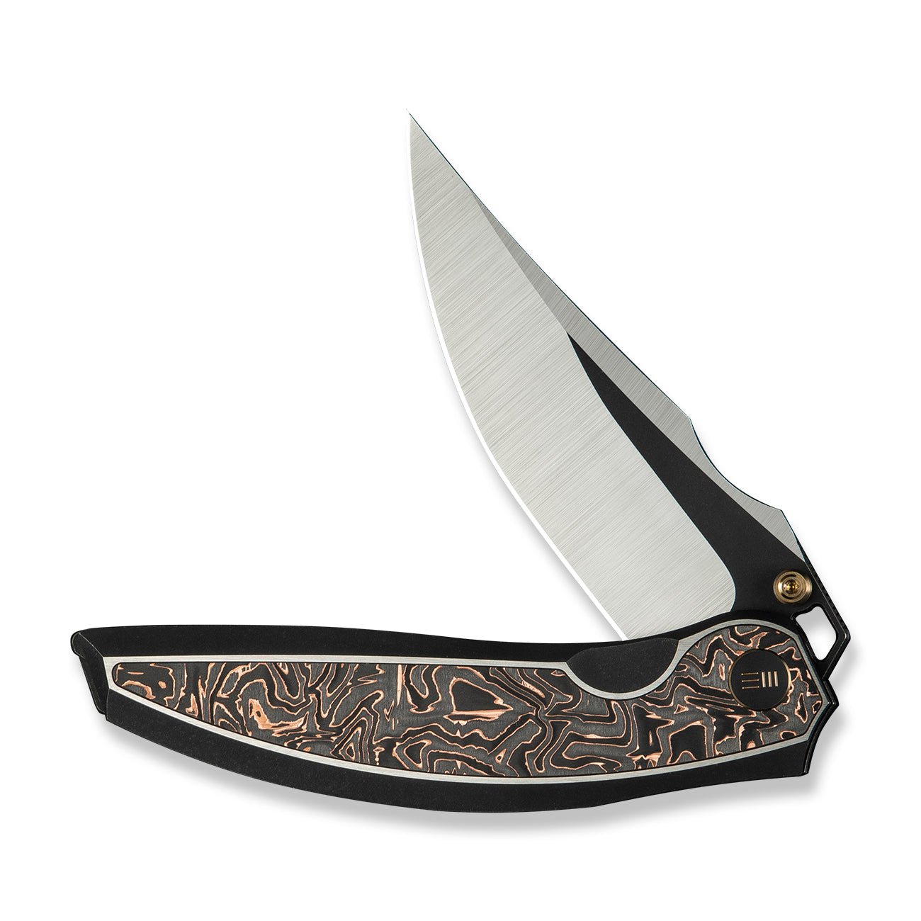 WEKNIFE Quinseris M390钢   钛+碳纤维手柄  WE23093-1  钛黑铜色  3400