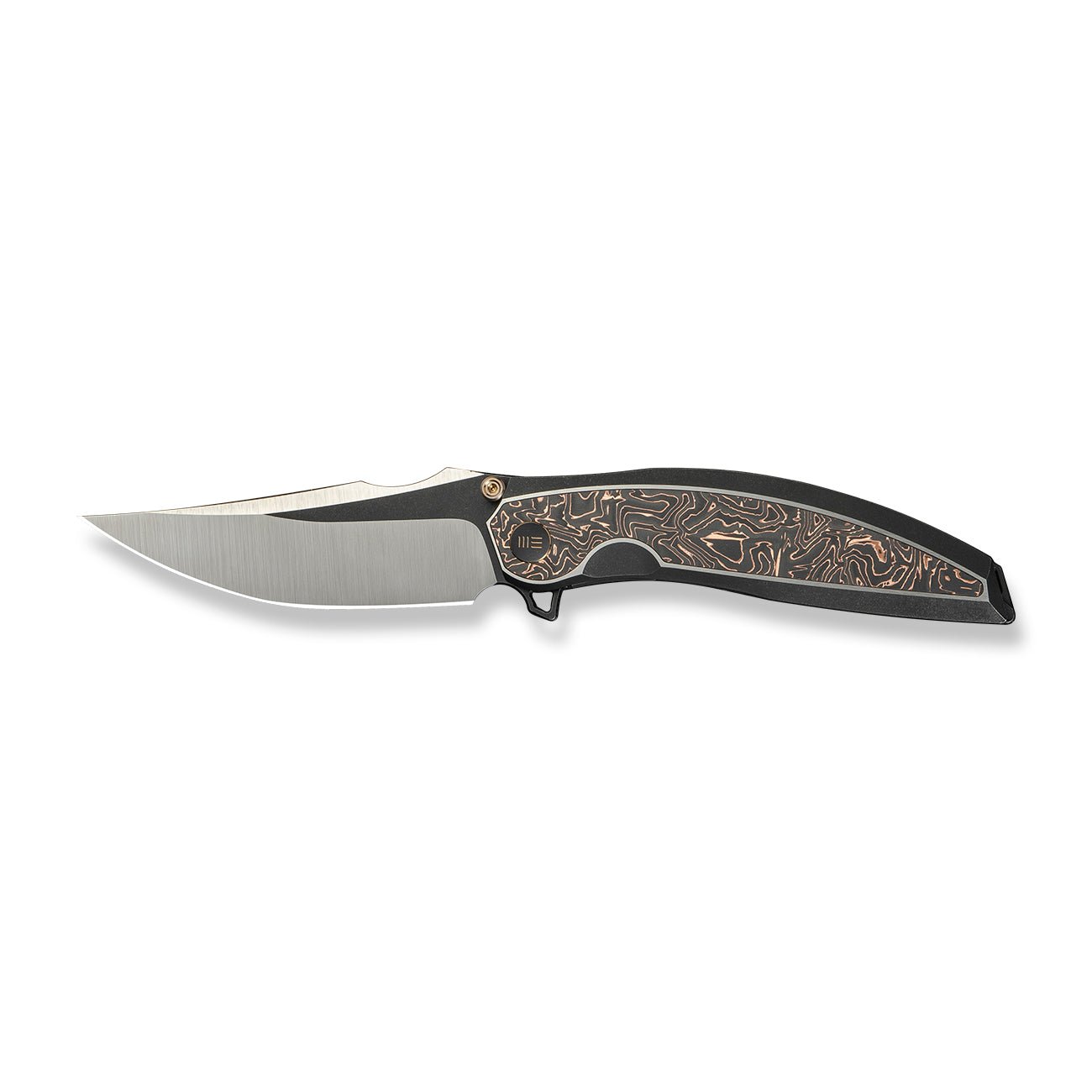 WEKNIFE Quinseris M390钢   钛+碳纤维手柄  WE23093-1  钛黑铜色  3400
