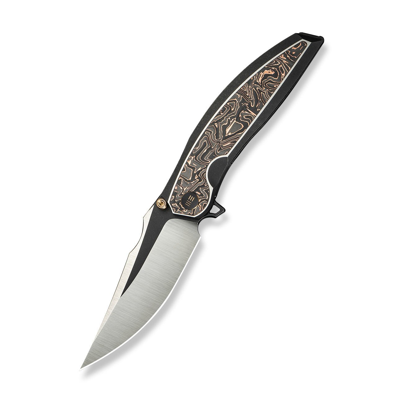 WEKNIFE Quinseris M390钢   钛+碳纤维手柄  WE23093-1  钛黑铜色  3400