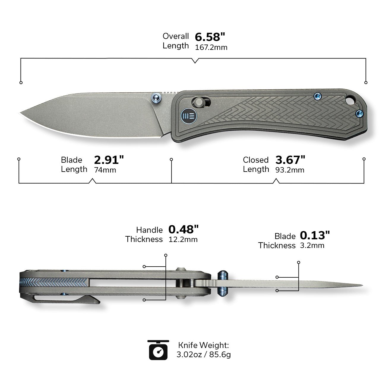 WEKNIFE Bougie Banter  CPM S45VN钢  钛手柄  WE24009-2  钛灰色  1800