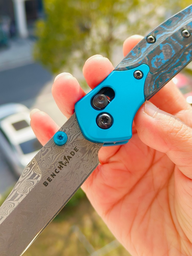 【寄售】Benchmade Gold Class Mini Osborne 大马士革钢 945-221 蓝色 4000