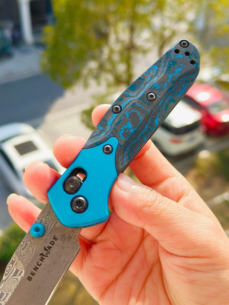 【寄售】Benchmade Gold Class Mini Osborne 大马士革钢 945-221 蓝色 4000