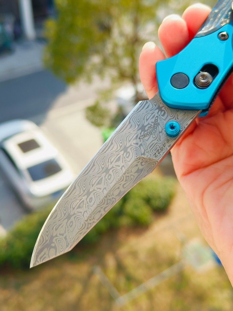 【寄售】Benchmade Gold Class Mini Osborne 大马士革钢 945-221 蓝色 4000