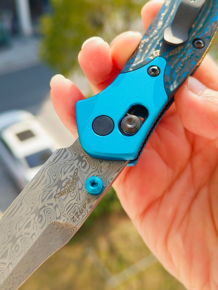【寄售】Benchmade Gold Class Mini Osborne 大马士革钢 945-221 蓝色 4000