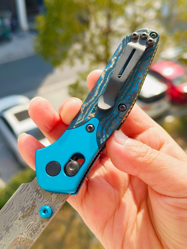 【寄售】Benchmade Gold Class Mini Osborne 大马士革钢 945-221 蓝色 4000