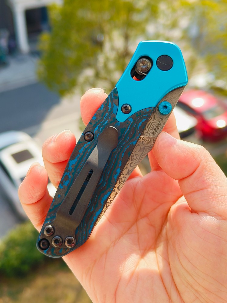 【寄售】Benchmade Gold Class Mini Osborne 大马士革钢 945-221 蓝色 4000