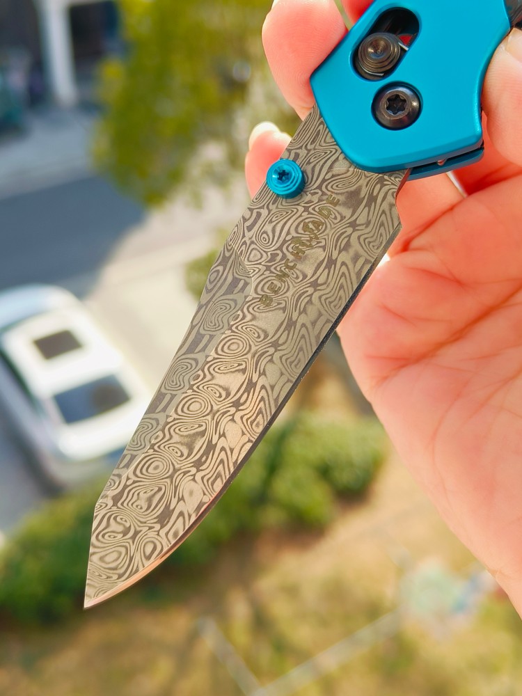 【寄售】Benchmade Gold Class Mini Osborne 大马士革钢 945-221 蓝色 4000