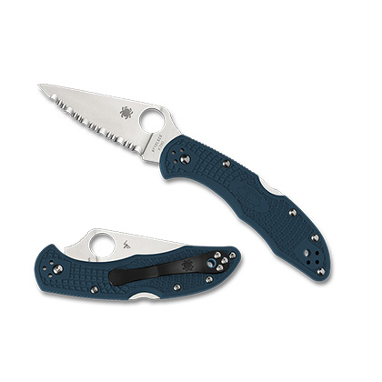 Spyderco  C11FSK390  K390钢    FRN尼龙手柄  蓝色  900