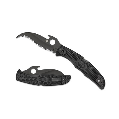 Spyderco  C12SBBK2W   VG-10钢   FRN尼龙手柄  黑色  1080