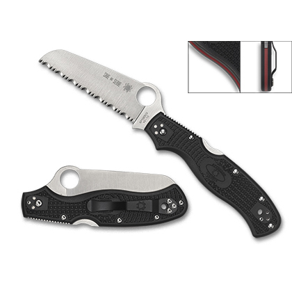 Spyderco  C14FSBKRD3   VG-10钢  FRN尼龙手柄  黑色  900