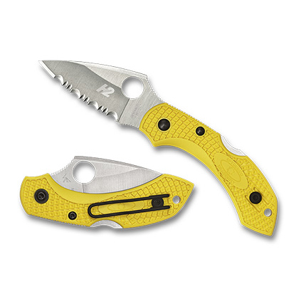 Spyderco  C28PYL2   H-2钢   FRN尼龙手柄  黄色  585