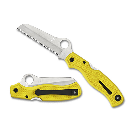 Spyderco   C89SYL  H-2钢    FRN尼龙手柄   黄色  855