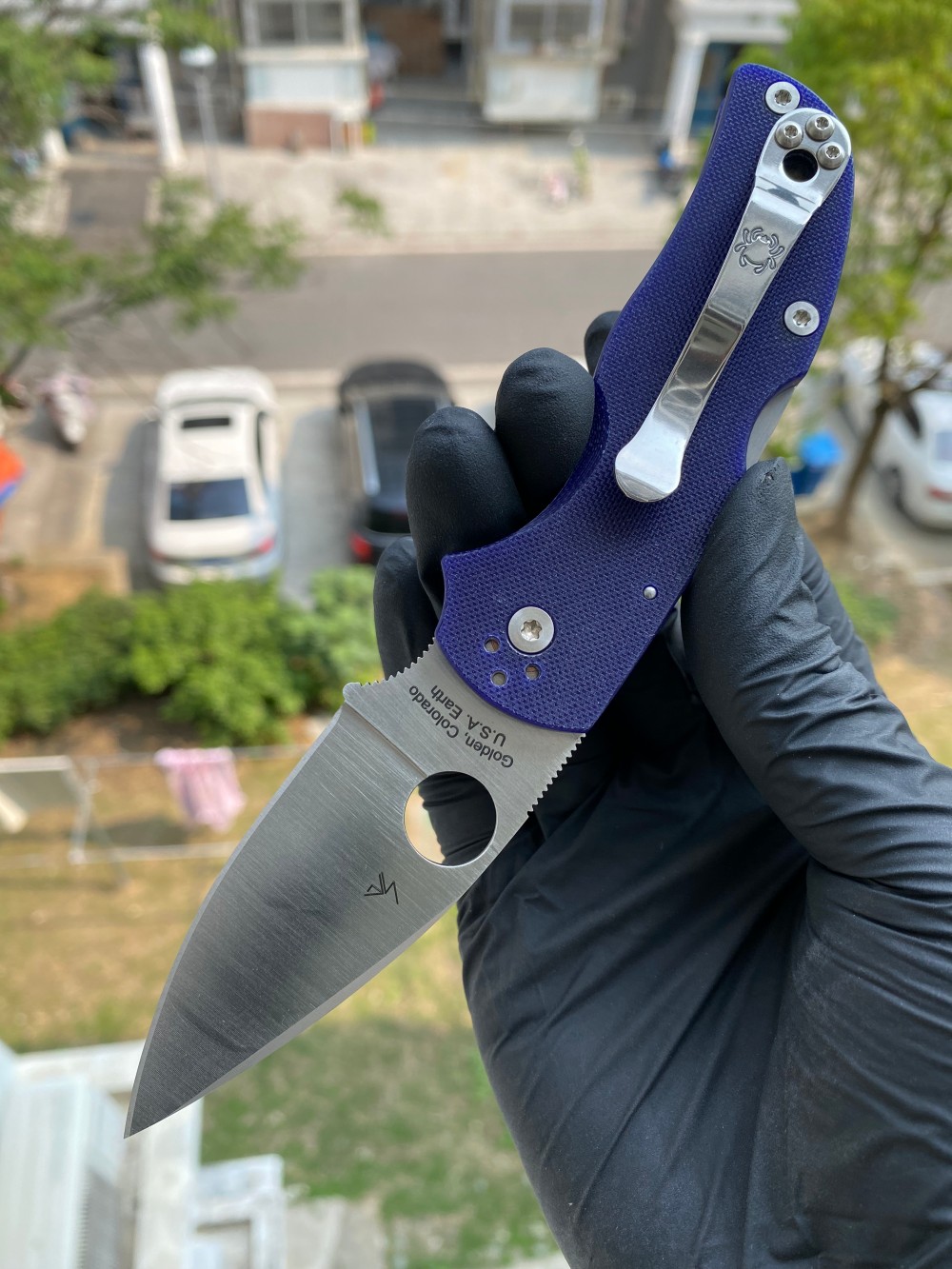 Spyderco C41GPDBL5 CPM S110V钢 G-10手柄 深蓝色 1620