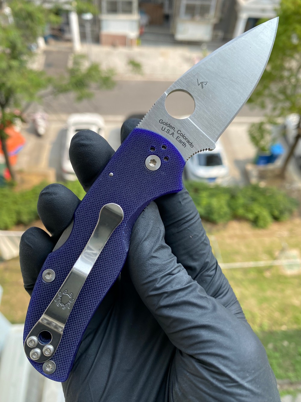 Spyderco C41GPDBL5 CPM S110V钢 G-10手柄 深蓝色 1620