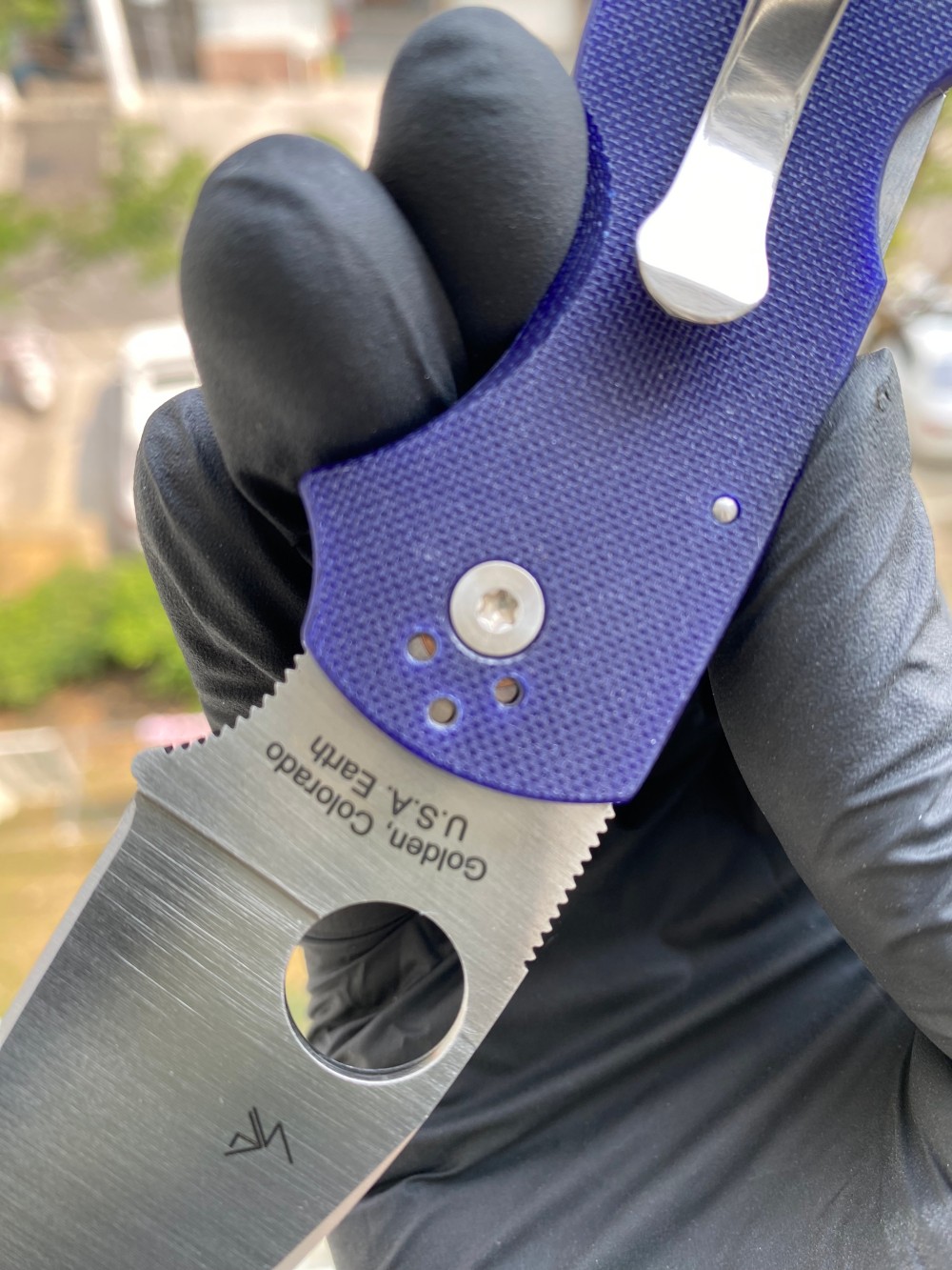 Spyderco C41GPDBL5 CPM S110V钢 G-10手柄 深蓝色 1620