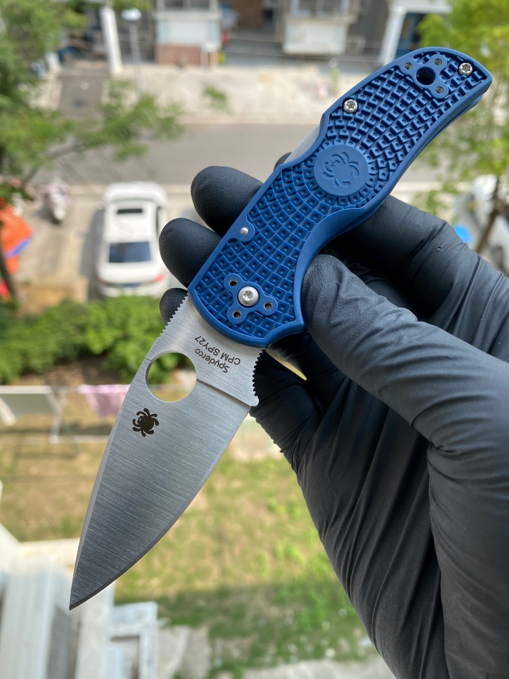 Spyderco C41PCBL5 CPM SPY27™钢 FRN尼龙手柄 钴蓝色 1080