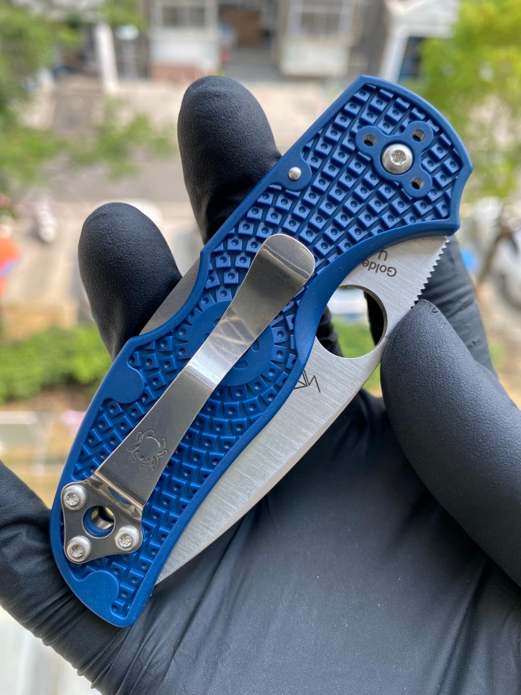 Spyderco C41PCBL5 CPM SPY27™钢 FRN尼龙手柄 钴蓝色 1080