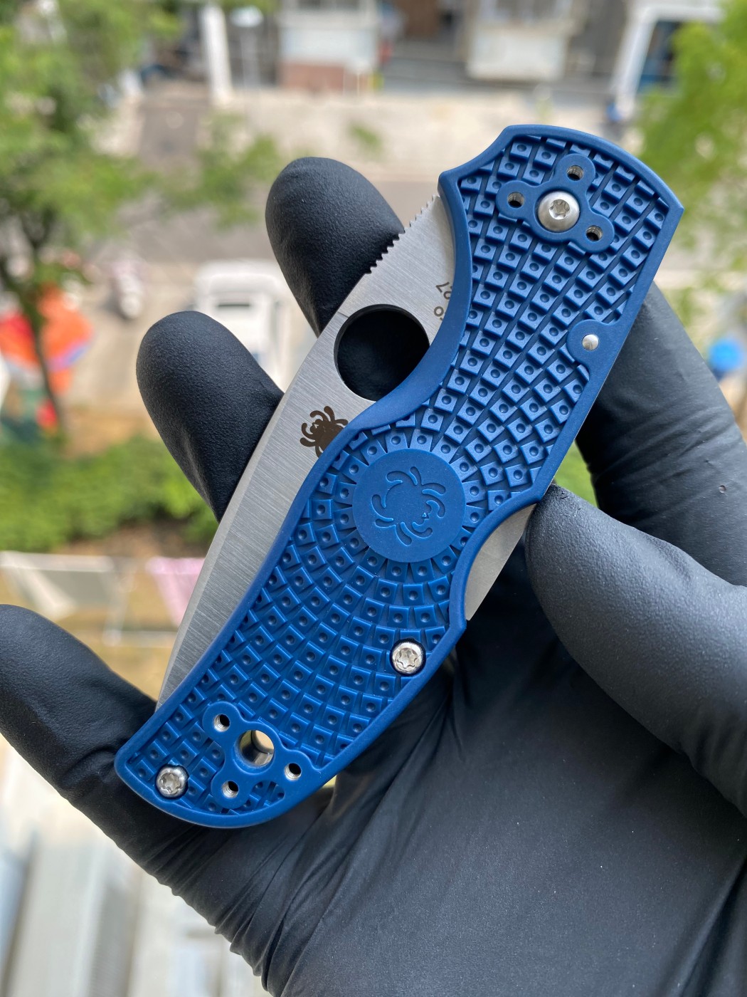 Spyderco C41PCBL5 CPM SPY27™钢 FRN尼龙手柄 钴蓝色 1080