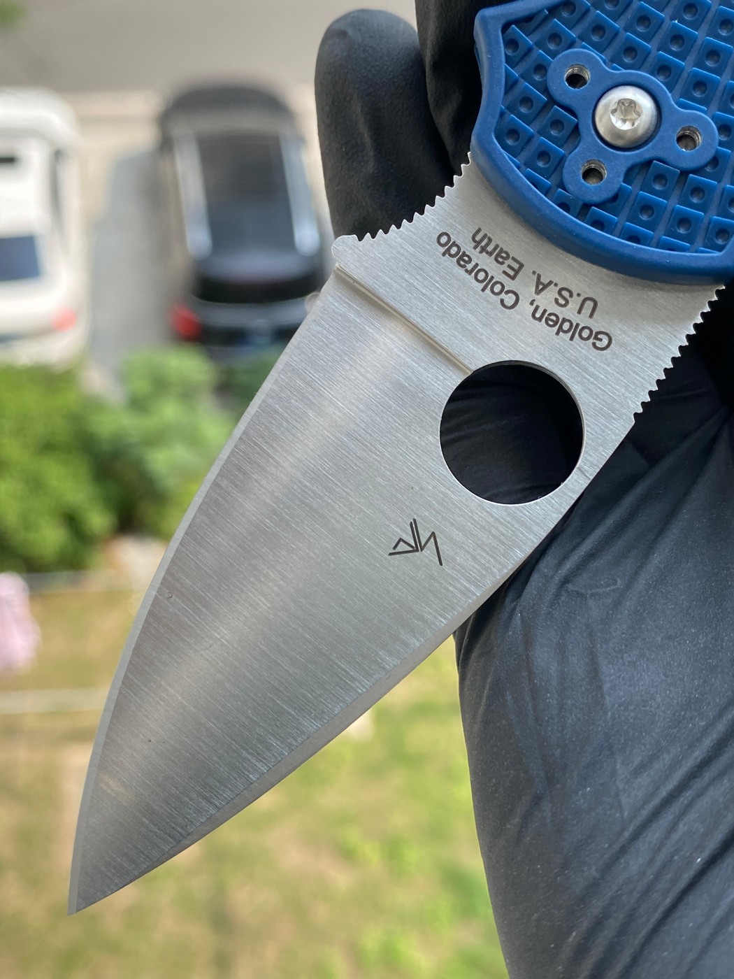 Spyderco C41PCBL5 CPM SPY27™钢 FRN尼龙手柄 钴蓝色 1080