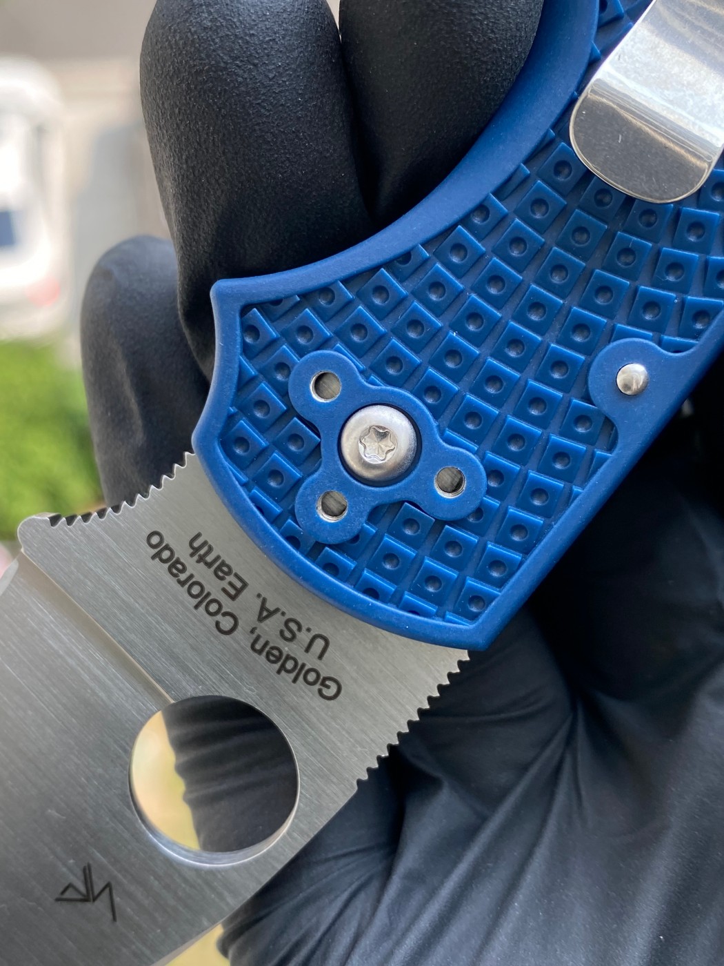 Spyderco C41PCBL5 CPM SPY27™钢 FRN尼龙手柄 钴蓝色 1080